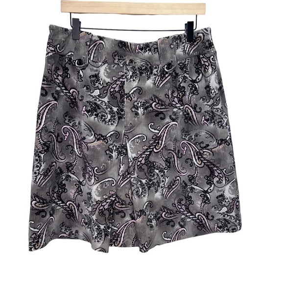 Etcetera Corduroy Tan Brown Paisley Print Size 12 Psychedelic Mod Maximalist - Picture 6 of 7